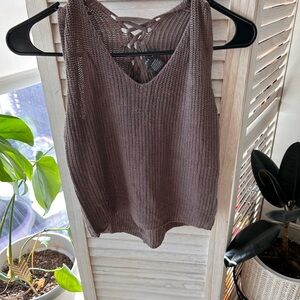 Sanctuary Brown Knit Tank Top